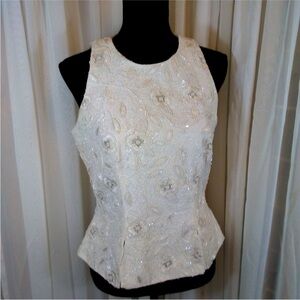 Watters and Watters Beaded and Sequined Top 1990s VTG Size 8